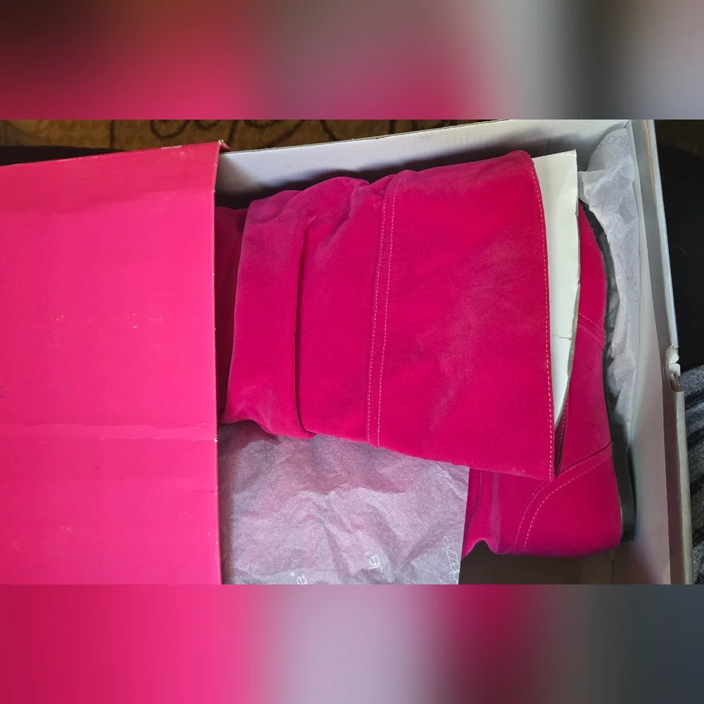 HOST PICK 🎉🎊 Shoe Dazzle NIB women's Pink Suede Boots sz8 - Picture 12 of 12